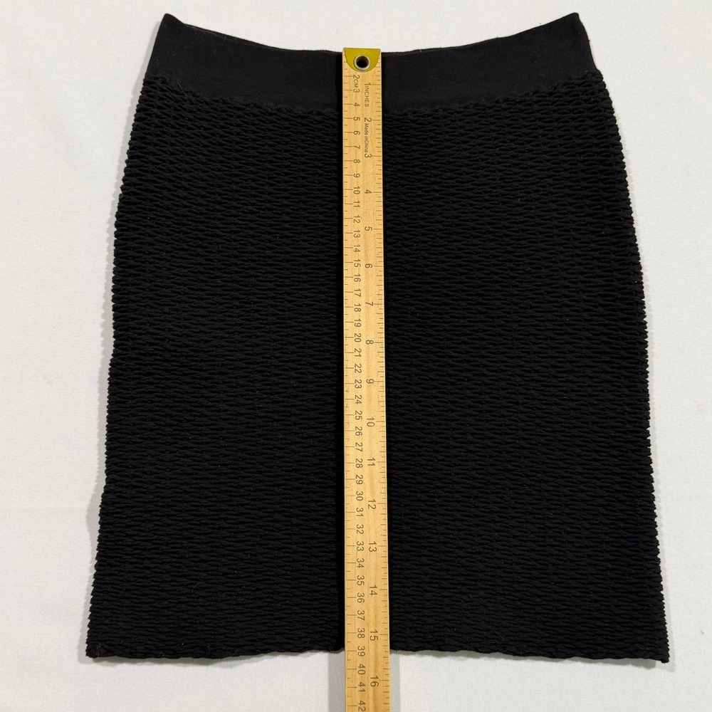 Bebe Womens OS Black Popcorn Knit Mini Skirt Y2K Whimsigoth Office Siren Boho - Picture 5 of 6